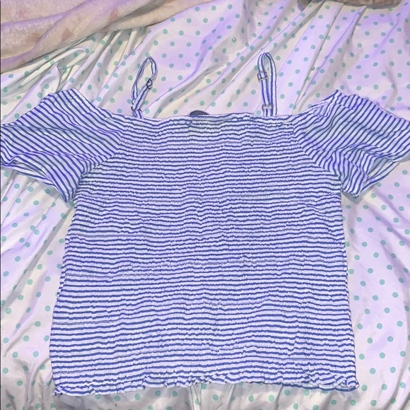 Blue and White Stripped Button Down Shirt - Picture 3 of 3